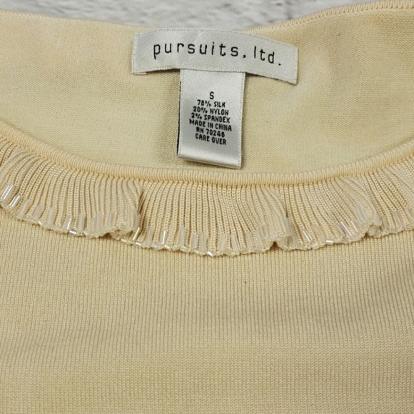 PURSUITS, Ltd. Silk Blend Embellished NWT Sweater NWT - Picture 3 of 15